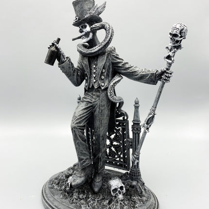 Baron Samedi, Voodoo Loa of Death Statue, Hand Painted Resin Sculpture | Legendary Voodoo Figurine | Gothic Altar Statue for Witchy Decor