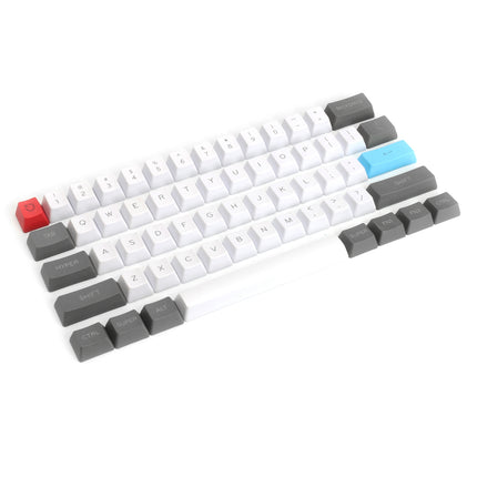 61-Key PBT Keycap Set, White & Gray, OEM Profile for 60% Keyboards