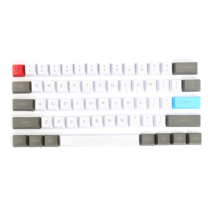 61-Key PBT Keycap Set, White & Gray, OEM Profile for 60% Keyboards