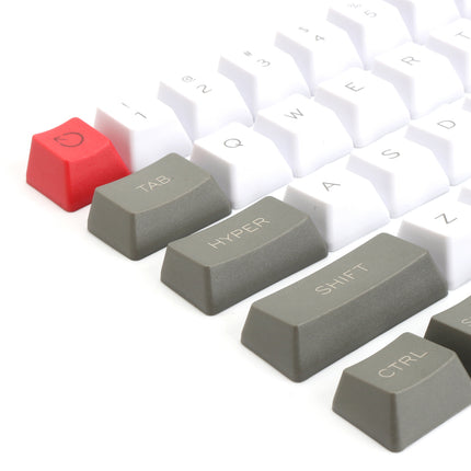 61-Key PBT Keycap Set, White & Gray, OEM Profile for 60% Keyboards
