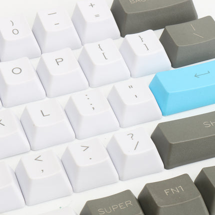 61-Key PBT Keycap Set, White & Gray, OEM Profile for 60% Keyboards