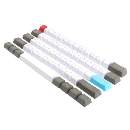 61-Key PBT Keycap Set, White & Gray, OEM Profile for 60% Keyboards