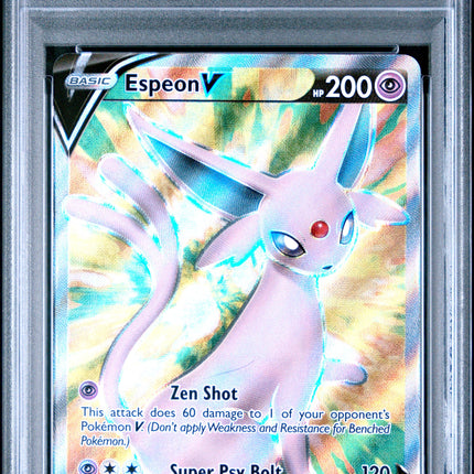 Graded 2021 PKM SWSH English Espeon #179 V FA Evolving Skies Trading Card Game PSA 10 Gem Mint
