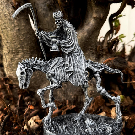 Triumph of Death: Grim Reaper on Skeletal Horse Statue, Hand Painted Resin Figurine, Horror Art |Gift for Gothic and Dark Fantasy Collectors