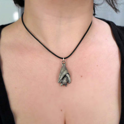 Fruit Bat Pendant | Gothic Necklace, Hanging Bat Pendant, Bats Lovers Gift | Handmade Goth Pendant, Vampire Jewelry, Animal Accessory