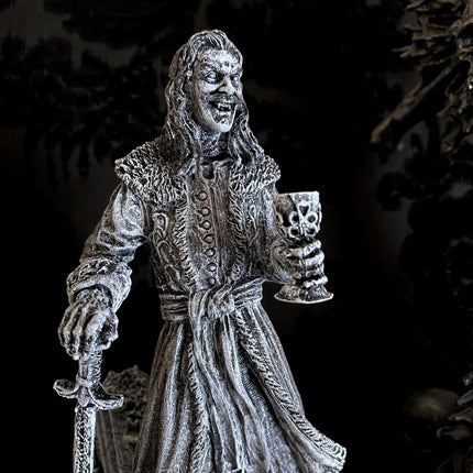 Dracula: Vlad the Impaler Statue, Hand Painted Resin Sculpture | Legendary Vampire Figurine |Undead Vlad Tepes |Gothic Gift and Spooky Decor