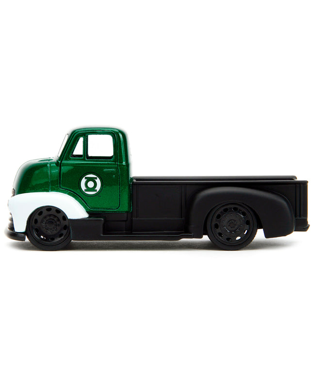 1952 Chevrolet Coe Pickup Truck Green Metallic And Black And Green Lantern Diecast Figure DC Comics Hollywood Rides 1:32 Diecast Model by Jada Toys