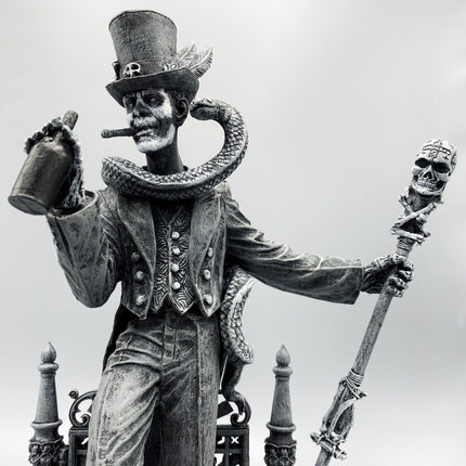Baron Samedi, Voodoo Loa of Death Statue, Hand Painted Resin Sculpture | Legendary Voodoo Figurine | Gothic Altar Statue for Witchy Decor