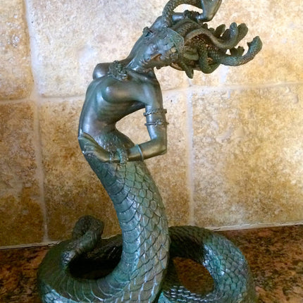 Medusa Statue, Hand Painted Resin Sculpture |. Mythological Creature Figurine | Myths and Legends Character Statue | Fantasy Art Lover Gift