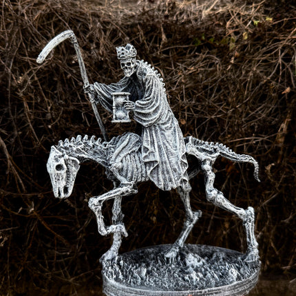 Triumph of Death: Grim Reaper on Skeletal Horse Statue, Hand Painted Resin Figurine, Horror Art |Gift for Gothic and Dark Fantasy Collectors