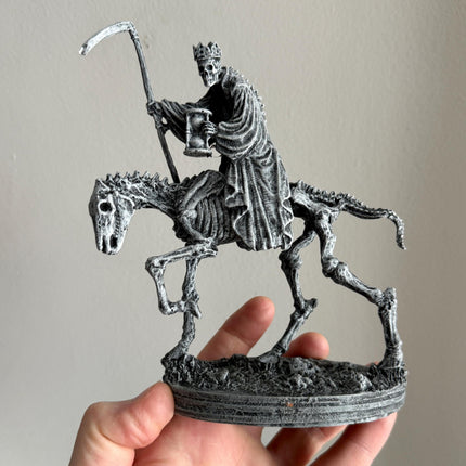 Triumph of Death: Grim Reaper on Skeletal Horse Statue, Hand Painted Resin Figurine, Horror Art |Gift for Gothic and Dark Fantasy Collectors