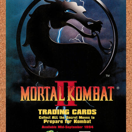 1994 Mortal Kombat II Trading Cards Original Ad v13