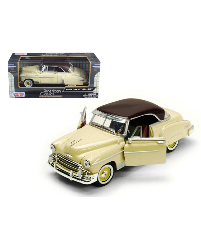 1950 Chevrolet Bel Air Cream 1/24 Diecast Model Car by Motormax