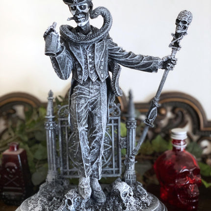 Baron Samedi, Voodoo Loa of Death Statue, Hand Painted Resin Sculpture | Legendary Voodoo Figurine | Gothic Altar Statue for Witchy Decor