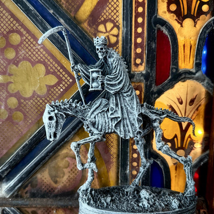 Triumph of Death: Grim Reaper on Skeletal Horse Statue, Hand Painted Resin Figurine, Horror Art |Gift for Gothic and Dark Fantasy Collectors
