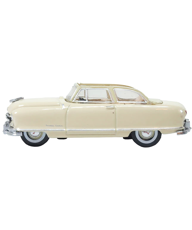 1950 Nash Rambler Custom Landau Convertible (Open) Champagne Ivory 1/87 (HO) Scale Diecast Model Car by Oxford Diecast