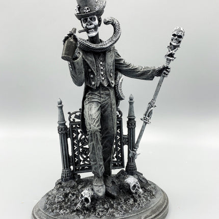 Baron Samedi, Voodoo Loa of Death Statue, Hand Painted Resin Sculpture | Legendary Voodoo Figurine | Gothic Altar Statue for Witchy Decor