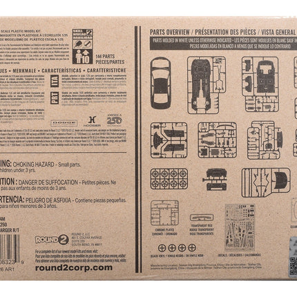 Skill 2 Model Kit 2021 Dodge Charger R/T "America 250" 1/25 Scale Model by AMT