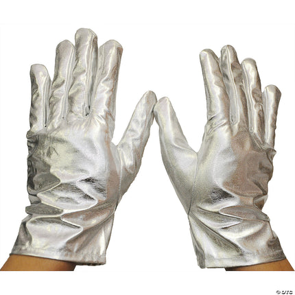 Metallic Stretch Gloves, Silver, cosplay at Odd Volume Comics