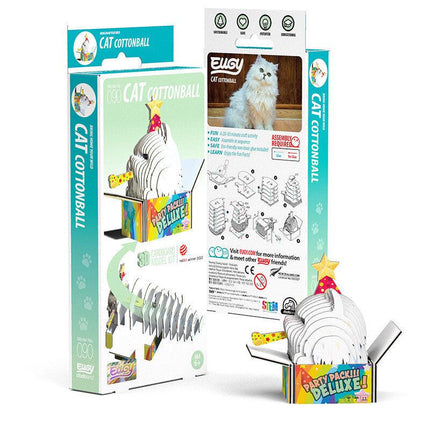 Cat Cottonball 3D Cardboard Model Kit Eugy