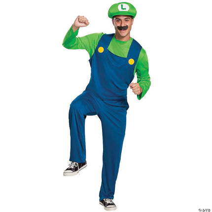 Super Mario Bros. Luigi Classic Costume, Adult 38-40, cosplay at Odd Volume Comics