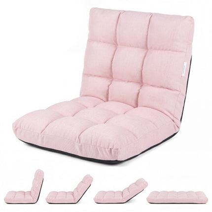 14-Position Folding Floor Gaming Chair, Light Pink