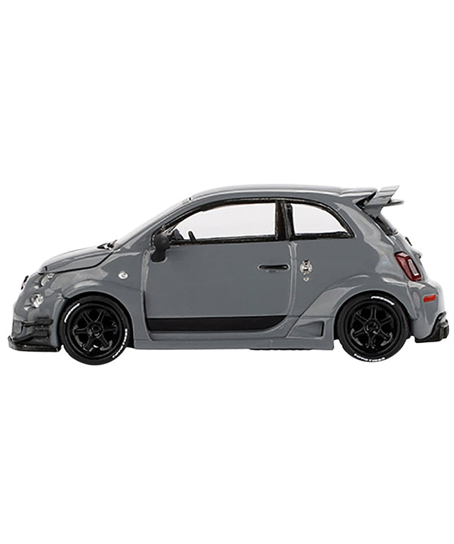 ABARTH 595 #49 "LB-Works x Abas Works" Gray Limited Edition 1/64 Diecast Model Car by Mini GT