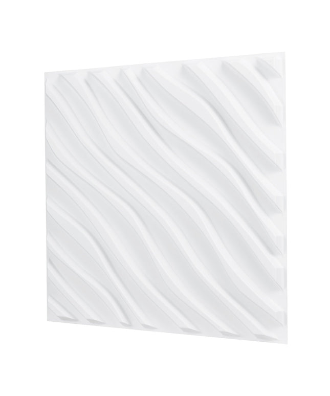 3D Wave Wall Panels, 12-Pack, Matte White