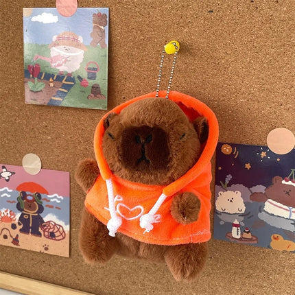 Capybara Plush Toy – Cute Winged Hoodie Stuffed Animal 12cm