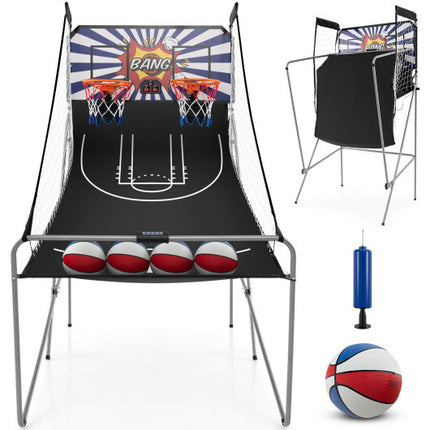 Dual-Shot Basketball Arcade Game, 8 Modes, White