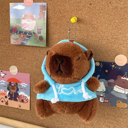 Capybara Plush Toy – Cute Winged Hoodie Stuffed Animal 12cm