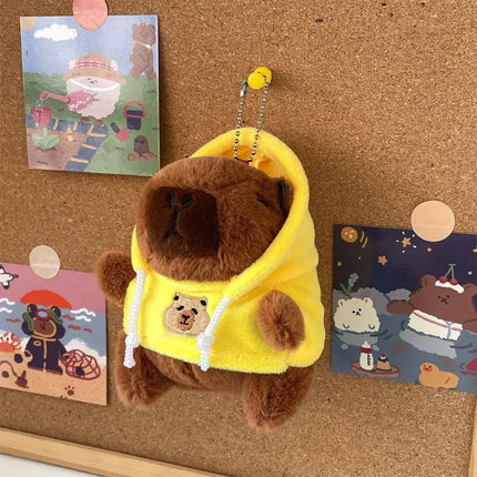 Capybara Plush Toy – Cute Winged Hoodie Stuffed Animal 12cm