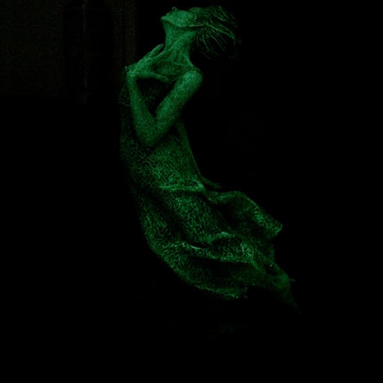 Victorian Ghost Statue, Hand Painted Resin Sculpture, Glow in the Dark | Gothic Horror Haunting Art| Dark Folklore Art for Spooky Home Decor