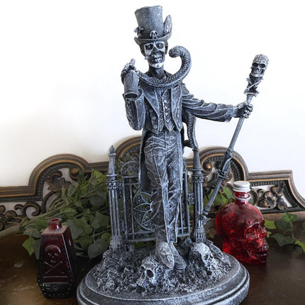 Baron Samedi, Voodoo Loa of Death Statue, Hand Painted Resin Sculpture | Legendary Voodoo Figurine | Gothic Altar Statue for Witchy Decor