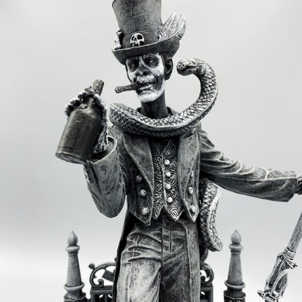 Baron Samedi, Voodoo Loa of Death Statue, Hand Painted Resin Sculpture | Legendary Voodoo Figurine | Gothic Altar Statue for Witchy Decor