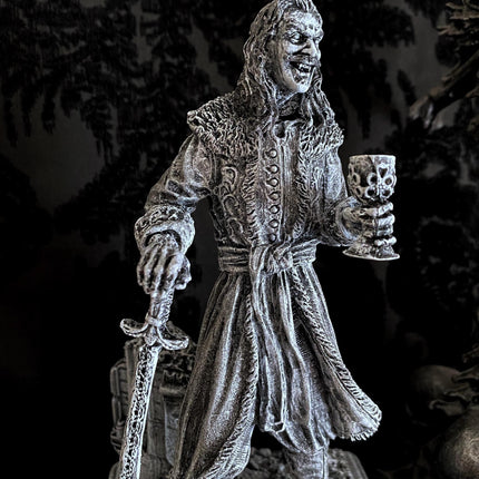 Dracula: Vlad the Impaler Statue, Hand Painted Resin Sculpture | Legendary Vampire Figurine |Undead Vlad Tepes |Gothic Gift and Spooky Decor