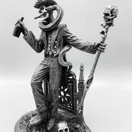 Baron Samedi, Voodoo Loa of Death Statue, Hand Painted Resin Sculpture | Legendary Voodoo Figurine | Gothic Altar Statue for Witchy Decor