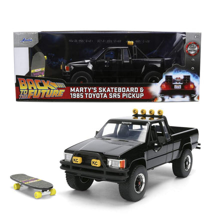 Back to the Future 1985 Toyota SR5 with Marty's skateboard by Jada, 1:24 scale