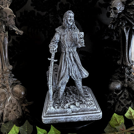 Dracula: Vlad the Impaler Statue, Hand Painted Resin Sculpture | Legendary Vampire Figurine |Undead Vlad Tepes |Gothic Gift and Spooky Decor