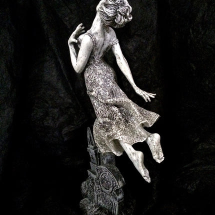 Victorian Ghost Statue, Hand Painted Resin Sculpture, Glow in the Dark | Gothic Horror Haunting Art| Dark Folklore Art for Spooky Home Decor