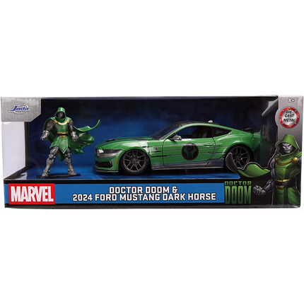 Marvel Doctor Doom with 2024 Ford Mustang Dark Horse by Jada, 1:24 scale