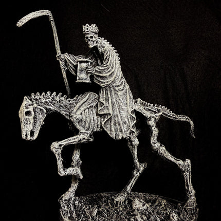 Triumph of Death: Grim Reaper on Skeletal Horse Statue, Hand Painted Resin Figurine, Horror Art |Gift for Gothic and Dark Fantasy Collectors