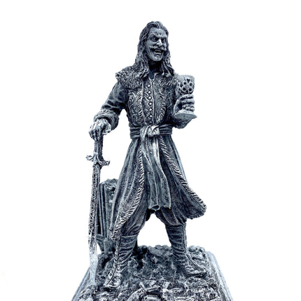 Dracula: Vlad the Impaler Statue, Hand Painted Resin Sculpture | Legendary Vampire Figurine |Undead Vlad Tepes |Gothic Gift and Spooky Decor
