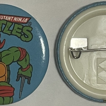 Vintage 1990 Teenage Mutant Ninja Turtles Cartoon Pin 🐢 — Raphael Pinback Button, TMNT Collectible