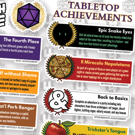 Tabletop Achievements Stickers