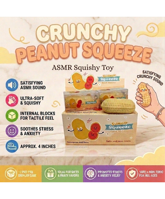 Peanut Squeeze ASMR Crunchy Squishy Stress Relief Fidget Toy
